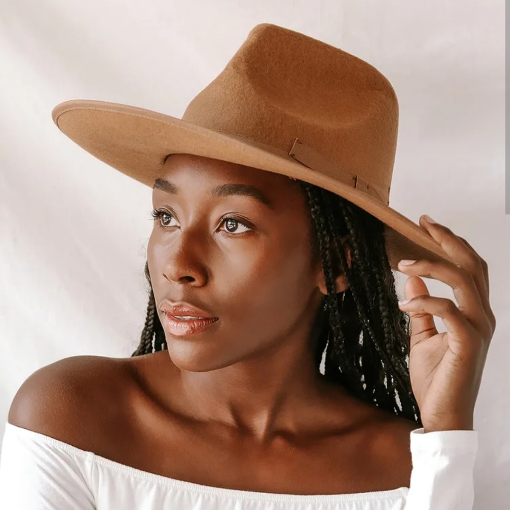 Brimming with confidence brown wool hat